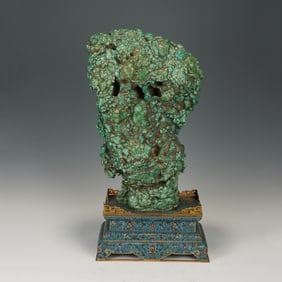 A TURQUOISE LITERATI ROCK BONSAI