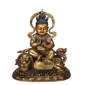 A BRONZE-GILT GUANYIN