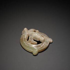 A WHITE JADE CARVING OF CHILONG
