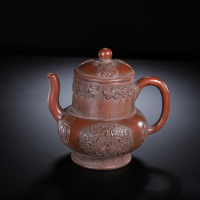 A YIXING GLAZE ZISHA TEAPOT