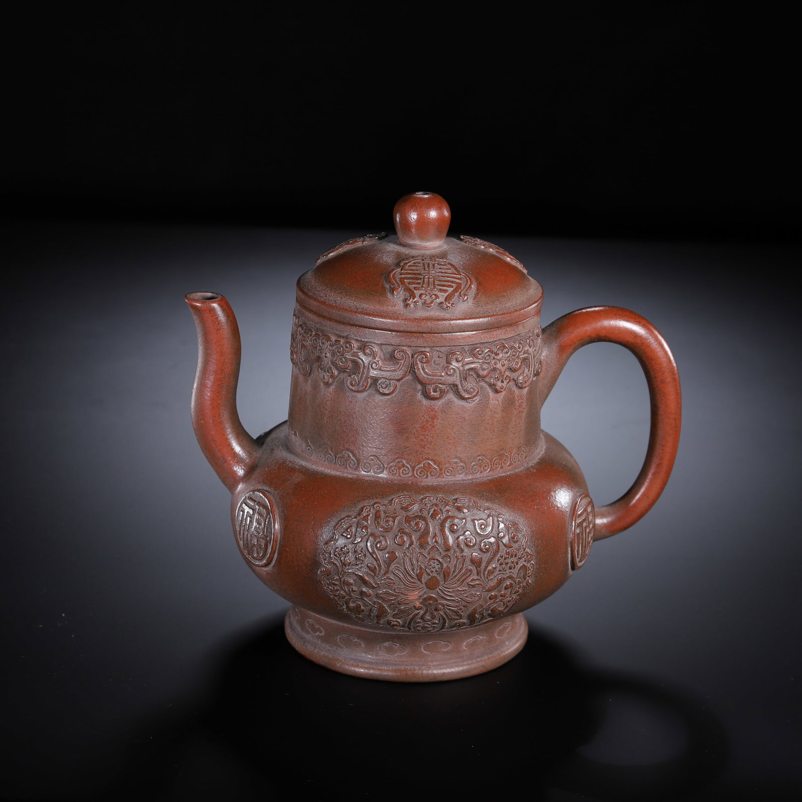 A YIXING GLAZE ZISHA TEAPOT (1 of 9)