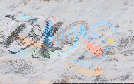 A CHINESE PAINTING OF APSARAS SIGNED ZHANG DAQIAN