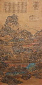 A CHINESE PAINTING OF PAVILION SIGNED LICHENG