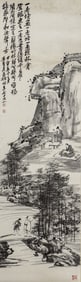 A CHINESE PAINTING OF RETURN TO RETREAT SIGNED WU CHANGSHUO