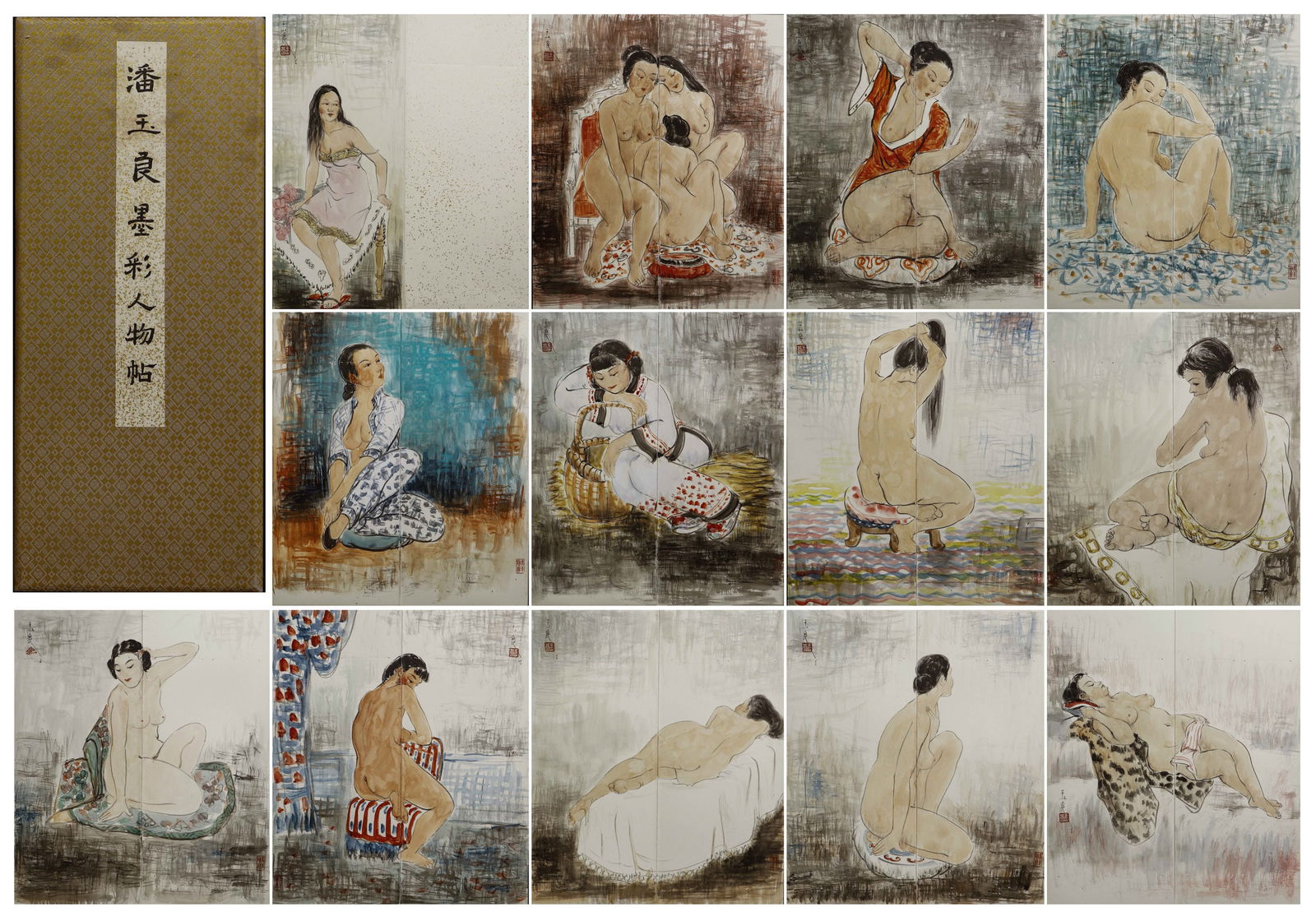 A CHINESE PAINTING OF BEAUTIES SIGNED PAN YULIANG (1 of 14)