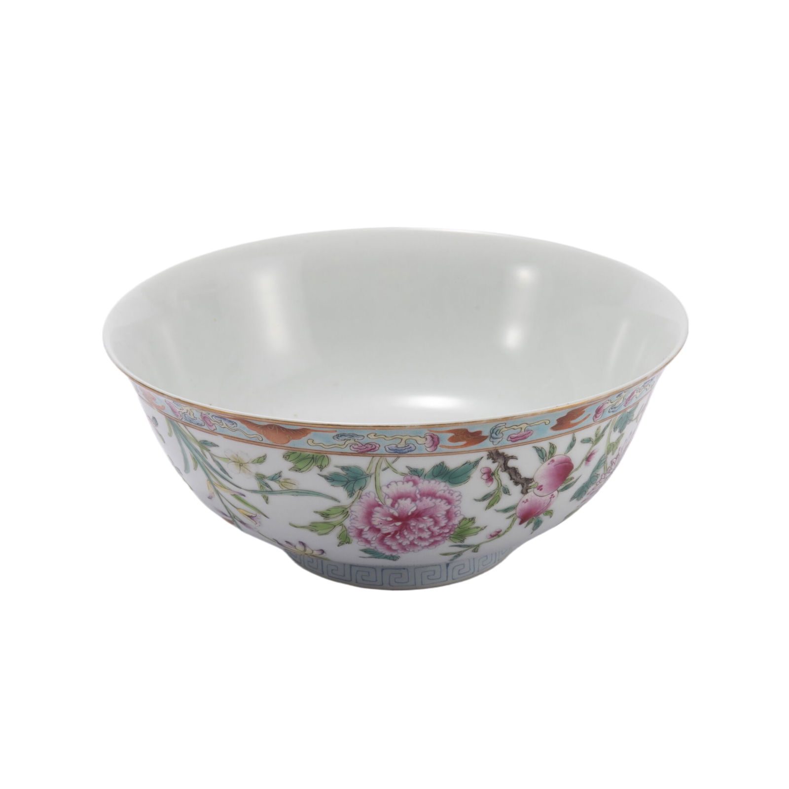 A CHINESE FAMILLE ROSE FLOWER PORCELAIN BOWL (1 of 10)