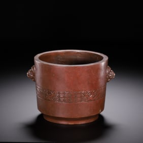 A BRONZE BOMBE CENSER