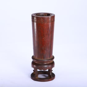 A CARVED BAMBOO BRUSHPOT