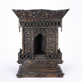 A BRONZE BUDDHIST SHRINE