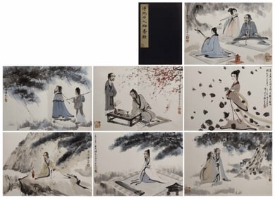 A CHINESE PAINTING OF FIGURAL STORY SIGNED FU BAOSHI