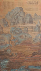A CHINESE PAINTING OF PAVILION SIGNED LI SIXUN