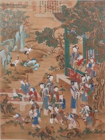 A CHINESE PAINTING OF FIGURAL STORY SIGNED TANGYIN
