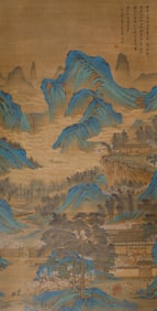 A CHINESE PAINTING OF FIGURAL STORY SIGNED SHENZHOU