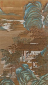 A CHINESE PAINTING OF FIGURAL STORY SIGNED LIU SONGNIAN