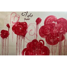 PAINTING DETAIL (ROSES) SIGNED CY TWOMBLY