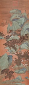 A CHINESE PAINTING OF HUT IN WOOD SIGNED QIUYIN