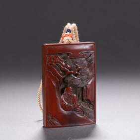 A CARVED BAMBOO SCHOLAR PLAQUE