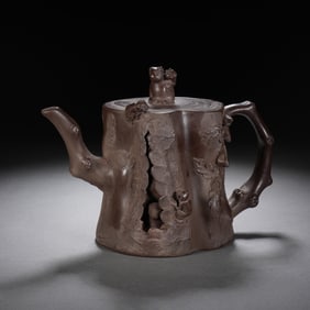 A YIXING GLAZE ZISHA TEAPOT