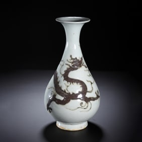 A COPPER RED DRAGON VASE YUHUCHUNPING
