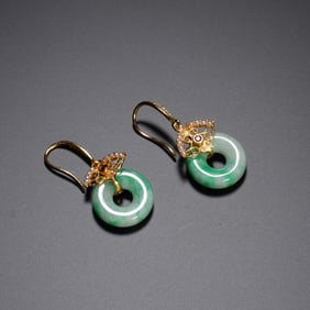 PAIR JADEITE EARRINGS