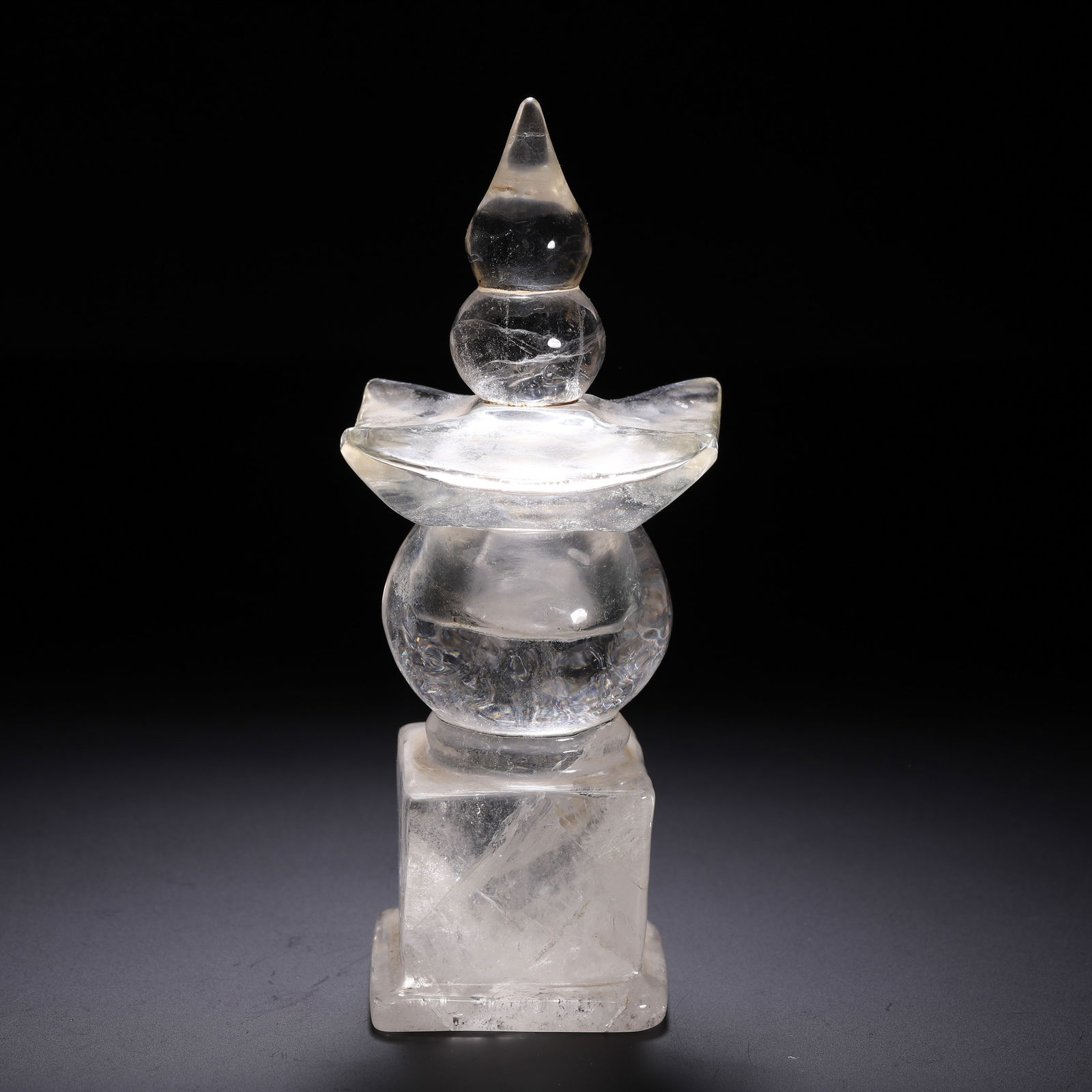 A CARVED ROCK CRYSTAL STUPA (1 of 9)