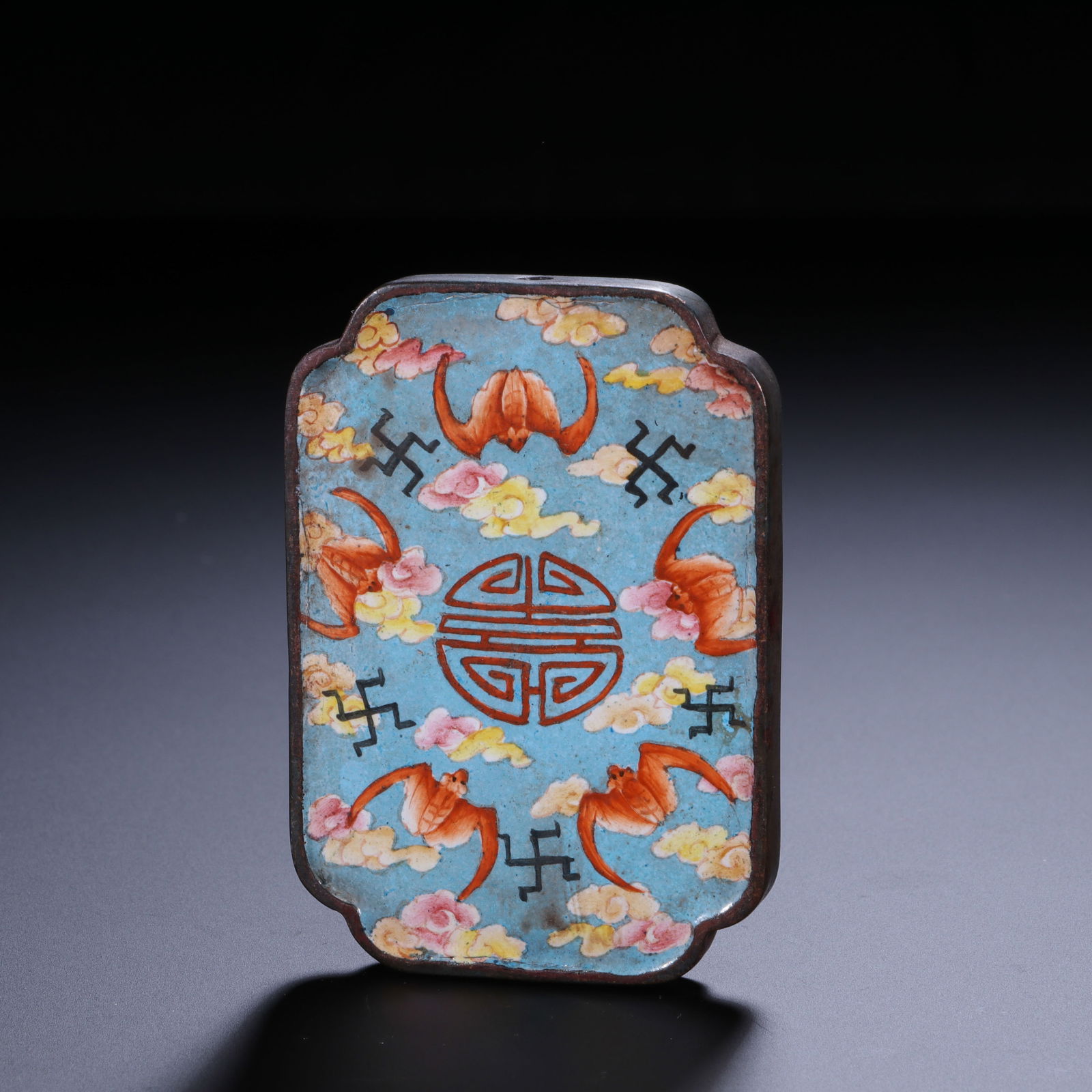 A PAINTED ENAMEL ABSTINENCE PLAQUE (1 of 6)