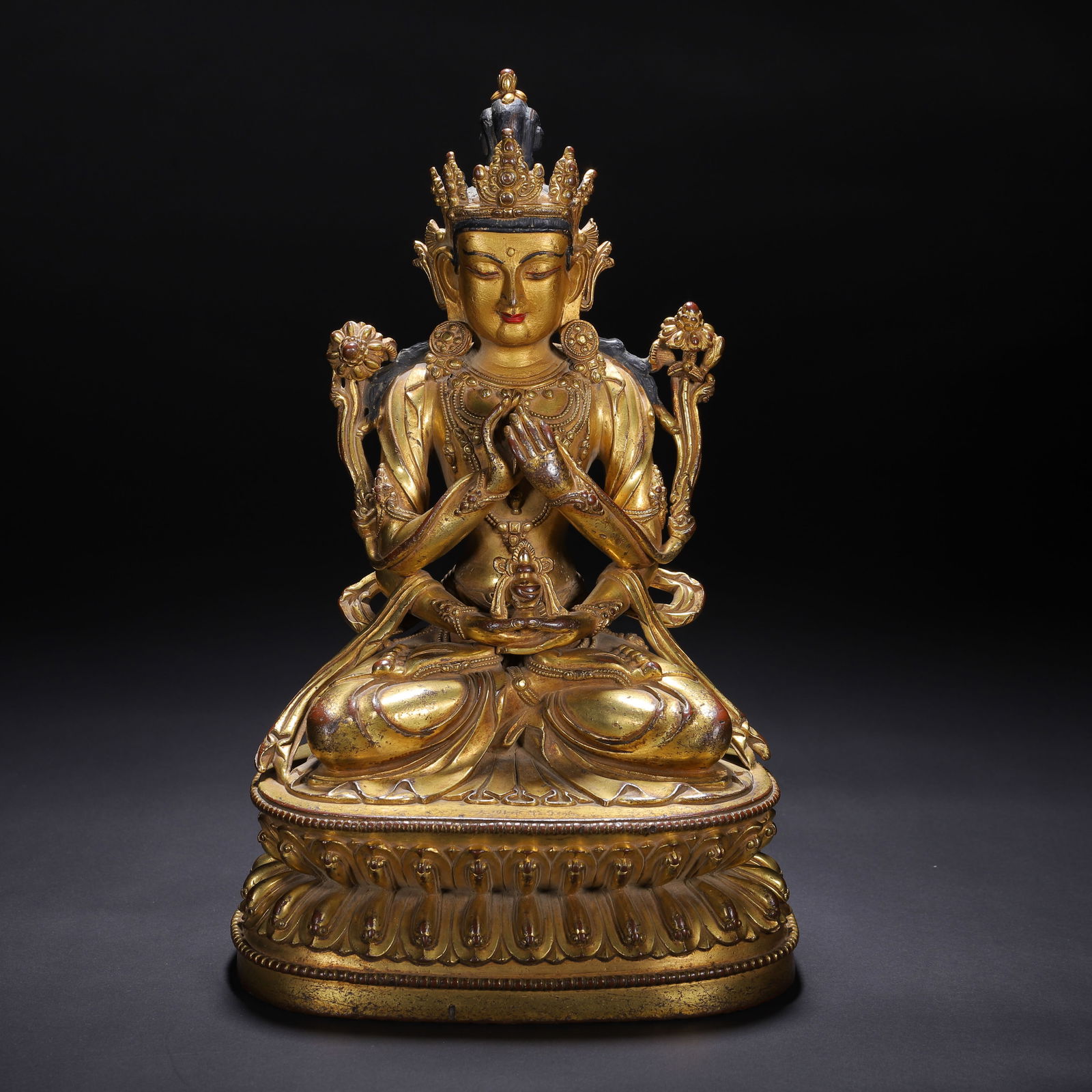 A BRONZE-GILT BODHISATTVA (1 of 9)