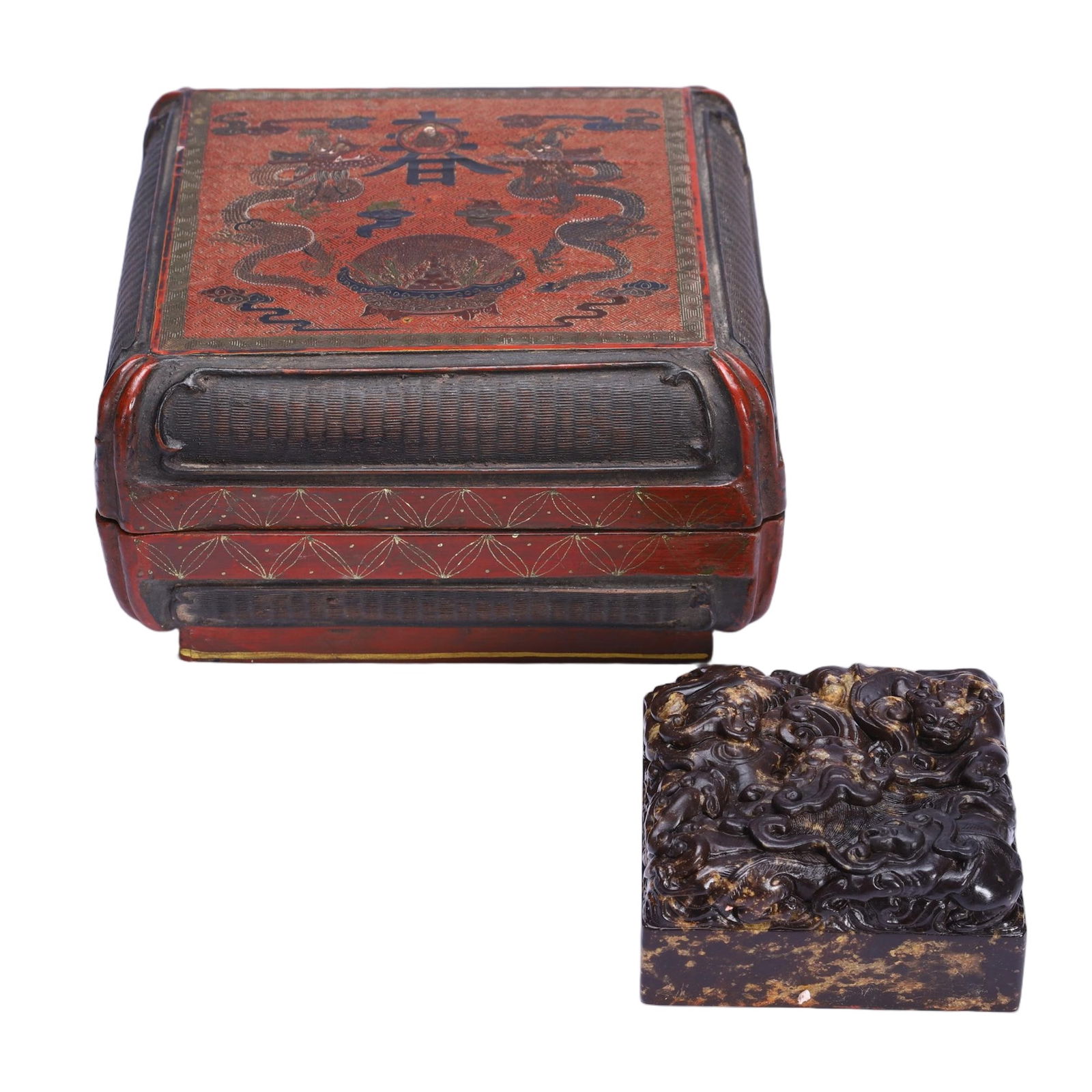 A CARVED SHOUSHAN STONE SEAL (1 of 9)