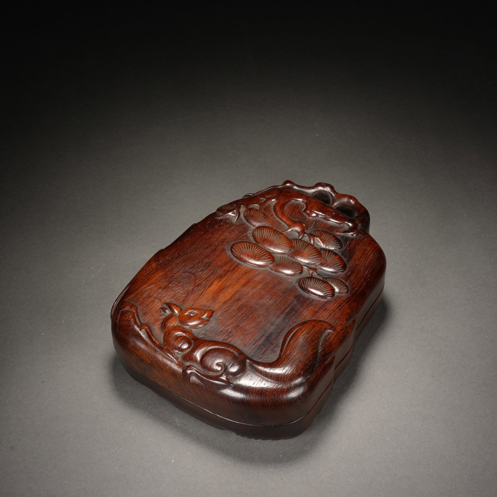 A CARVED HUANGHUALI BOX WITH COVER (1 of 9)