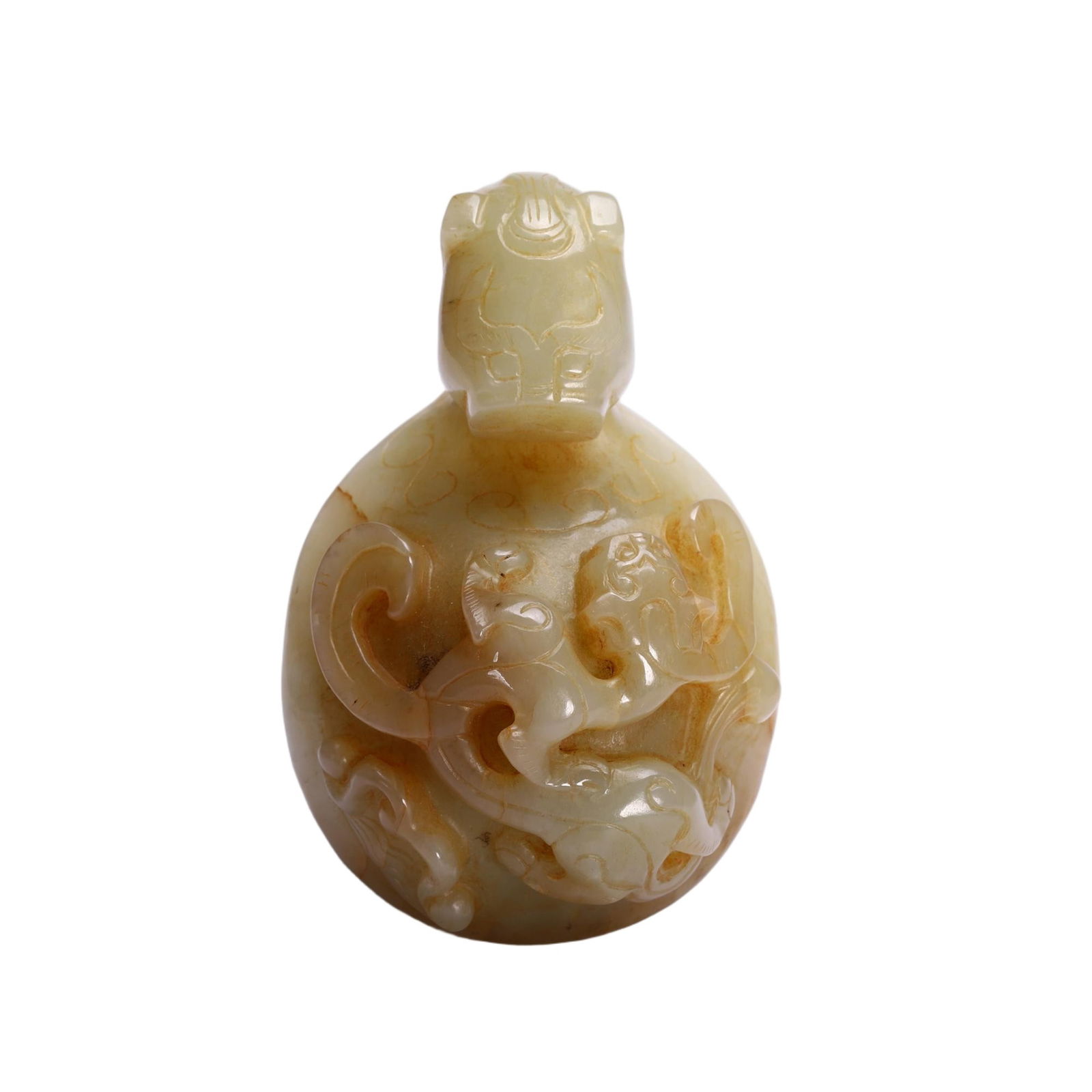 A CARVED WHITE JADE BELTHOOK (1 of 9)