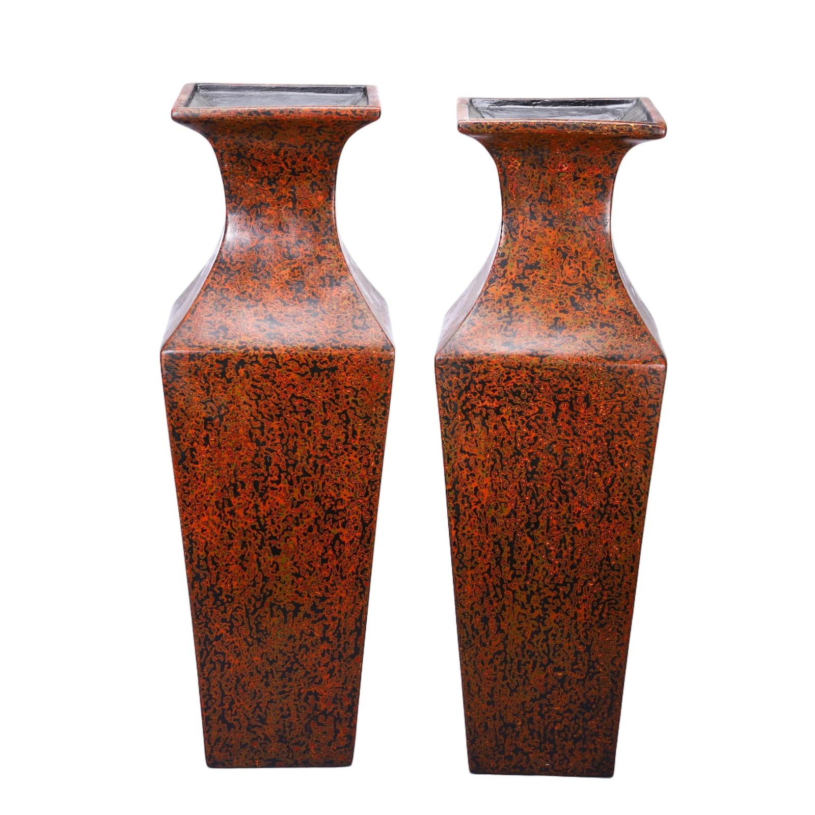 PAIR TIPI LACQUER SQUARED VASES (1 of 9)