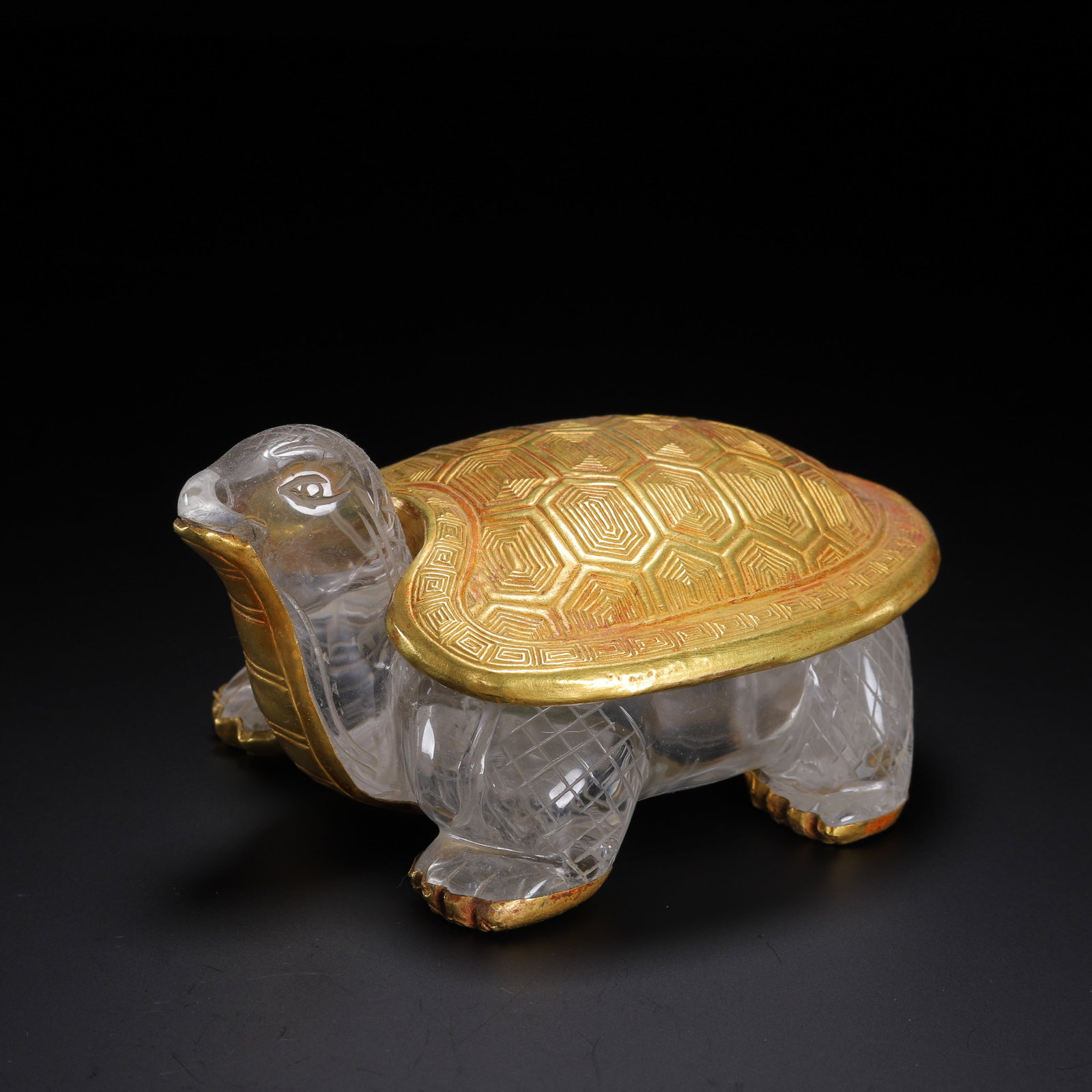 A CARVED ROCK CRYSTAL TORTOISE (1 of 9)