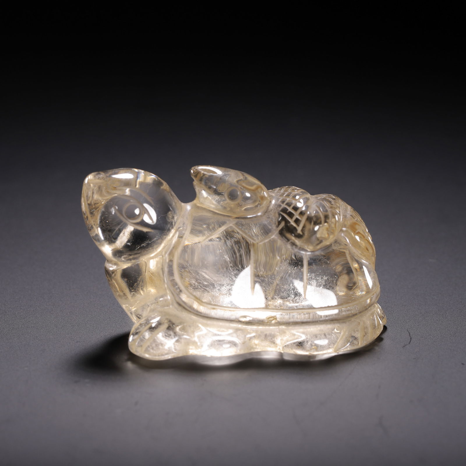 A CARVED ROCK CRYSTAL TORTOISE XUANWU (1 of 9)