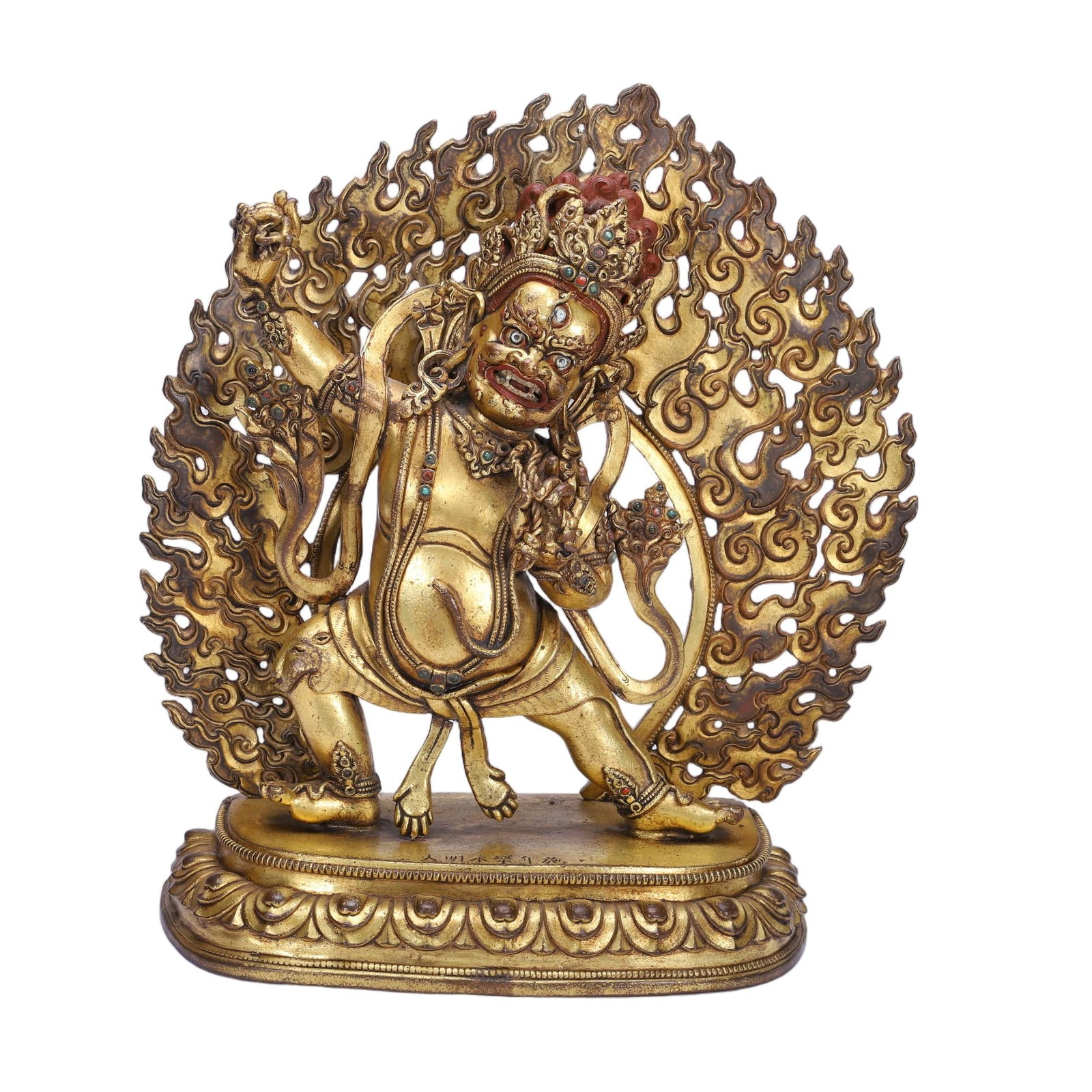 A BRONZE-GILT FIGURE OF BEGTSE CHEN (1 of 9)