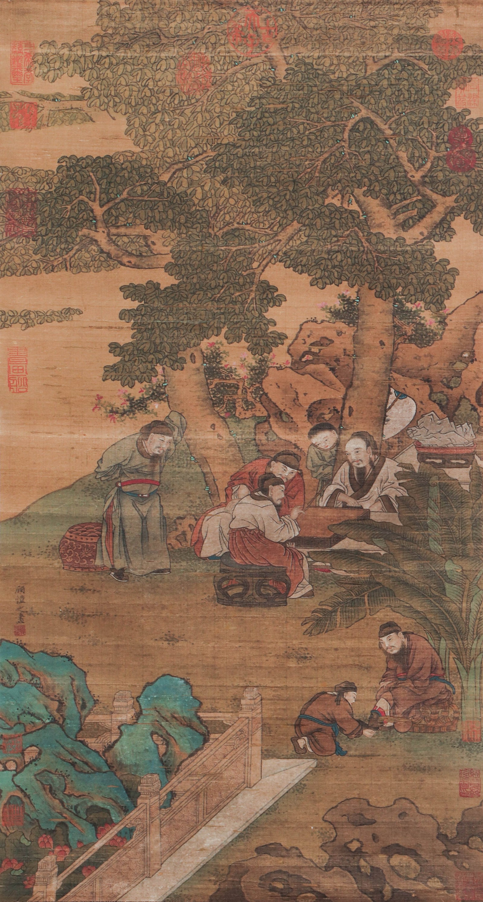 A CHINESE PAINTING OF FIGURAL STORY SIGNED GU KAIZHI (1 of 7)