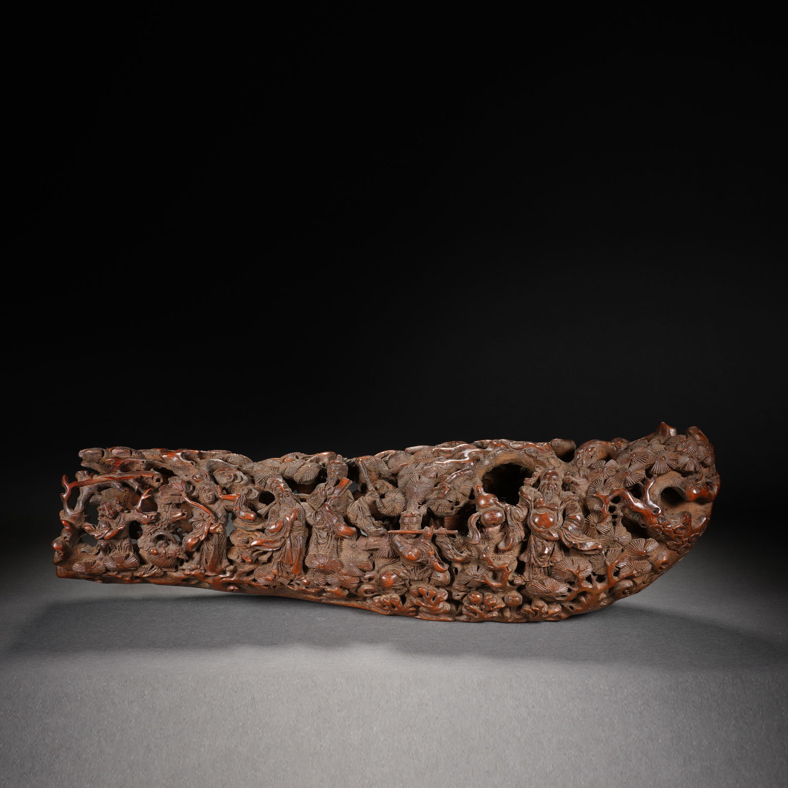 A CARVED BAMBOO ROOT EIGHT IMMORTALS DECORATION (1 of 9)