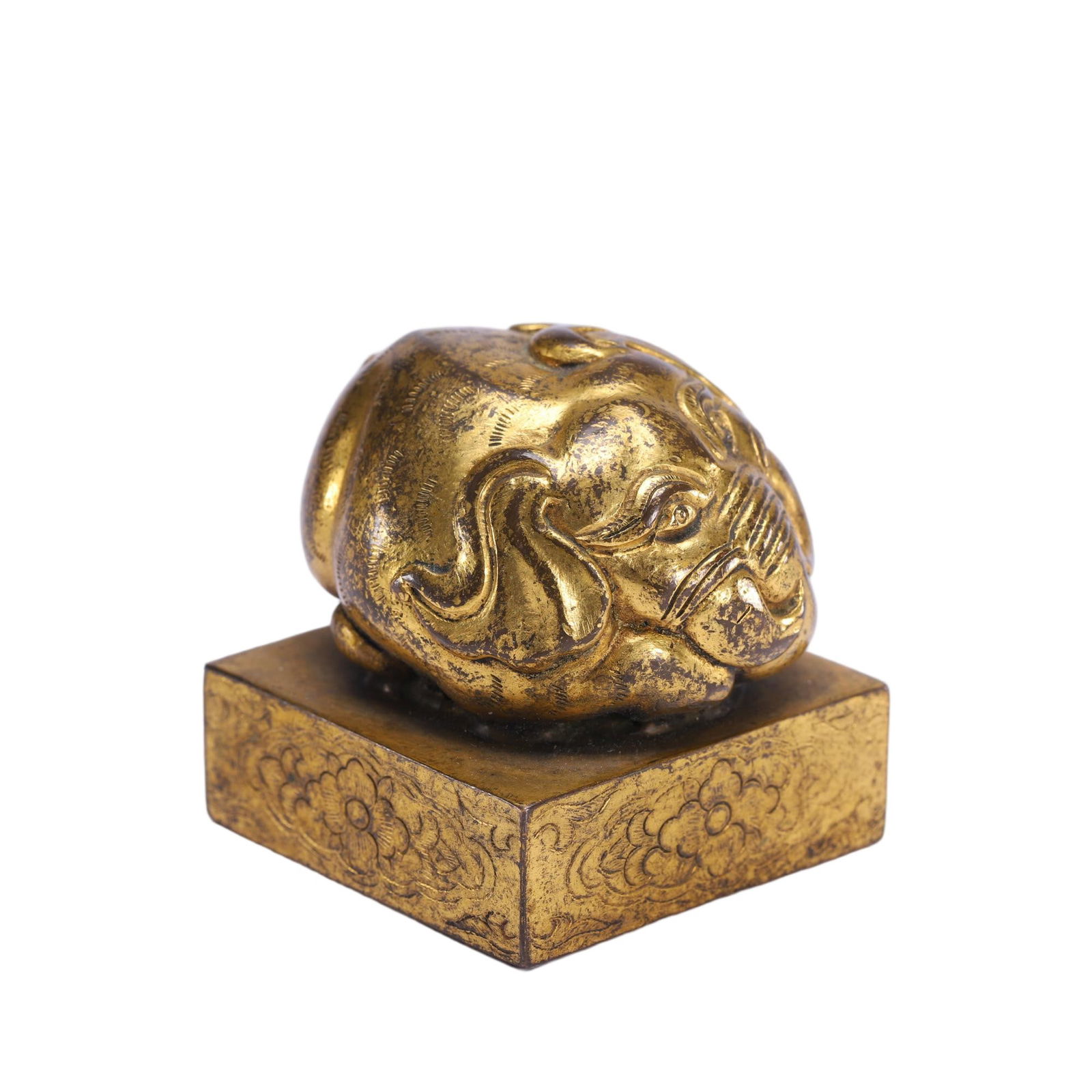 A BRONZE-GILT ELEPHANT SEAL (1 of 9)