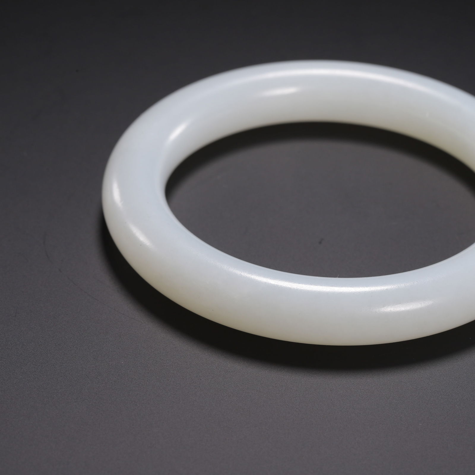 A WHITE JADE BANGLE - 2