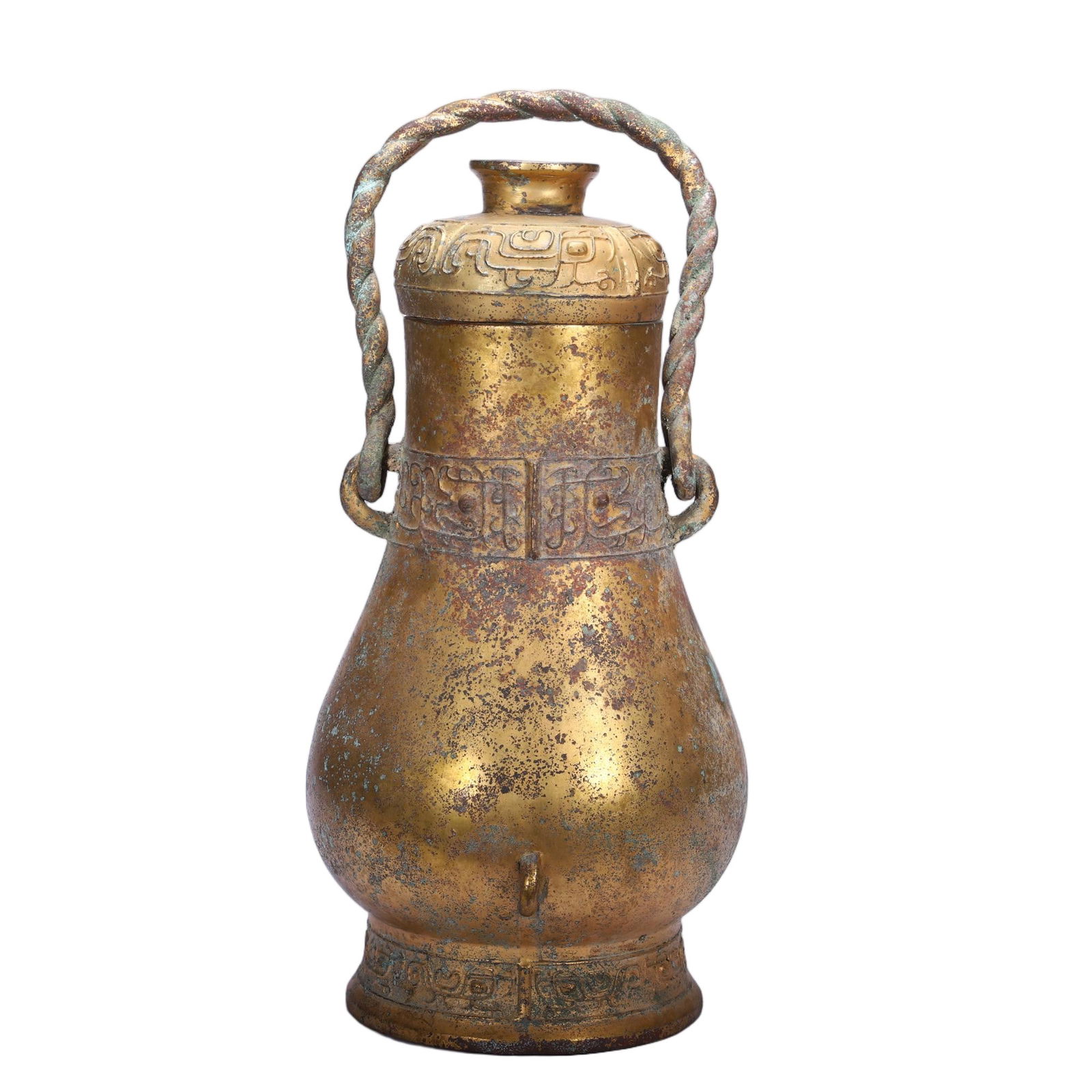 A BRONZE-GILT EWER WITH COVER (1 of 9)