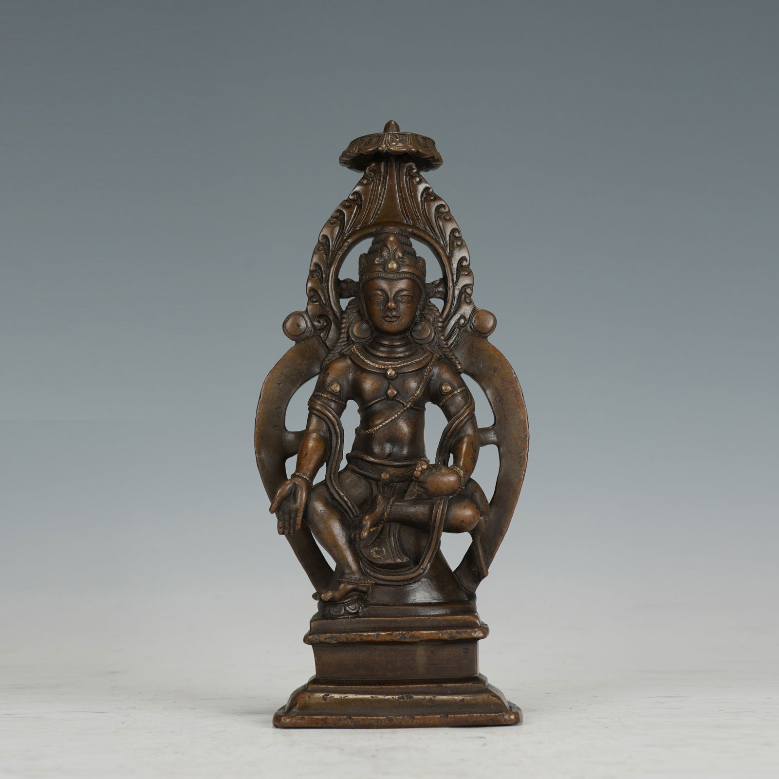 A COPPER ALLOY SEATED BODHISATTVA (1 of 9)