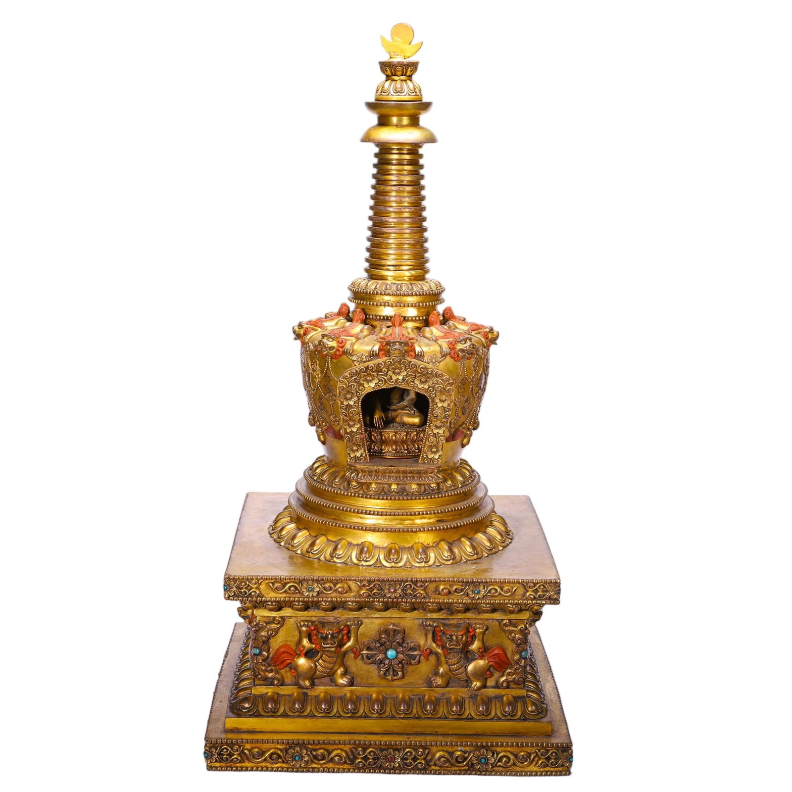 CHINESE GILT-BRONZE STUPA (1 of 9)