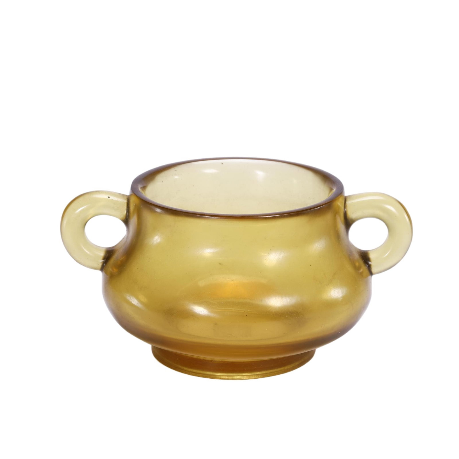 CHINESE AMBER GLASS TWO-HANDLED CENSER (1 of 9)