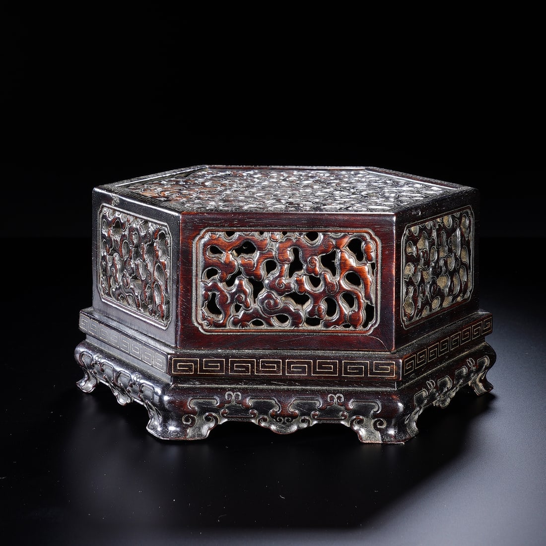 A CHINESE ZITAN OPENWORK INCENSE BOX (1 of 8)