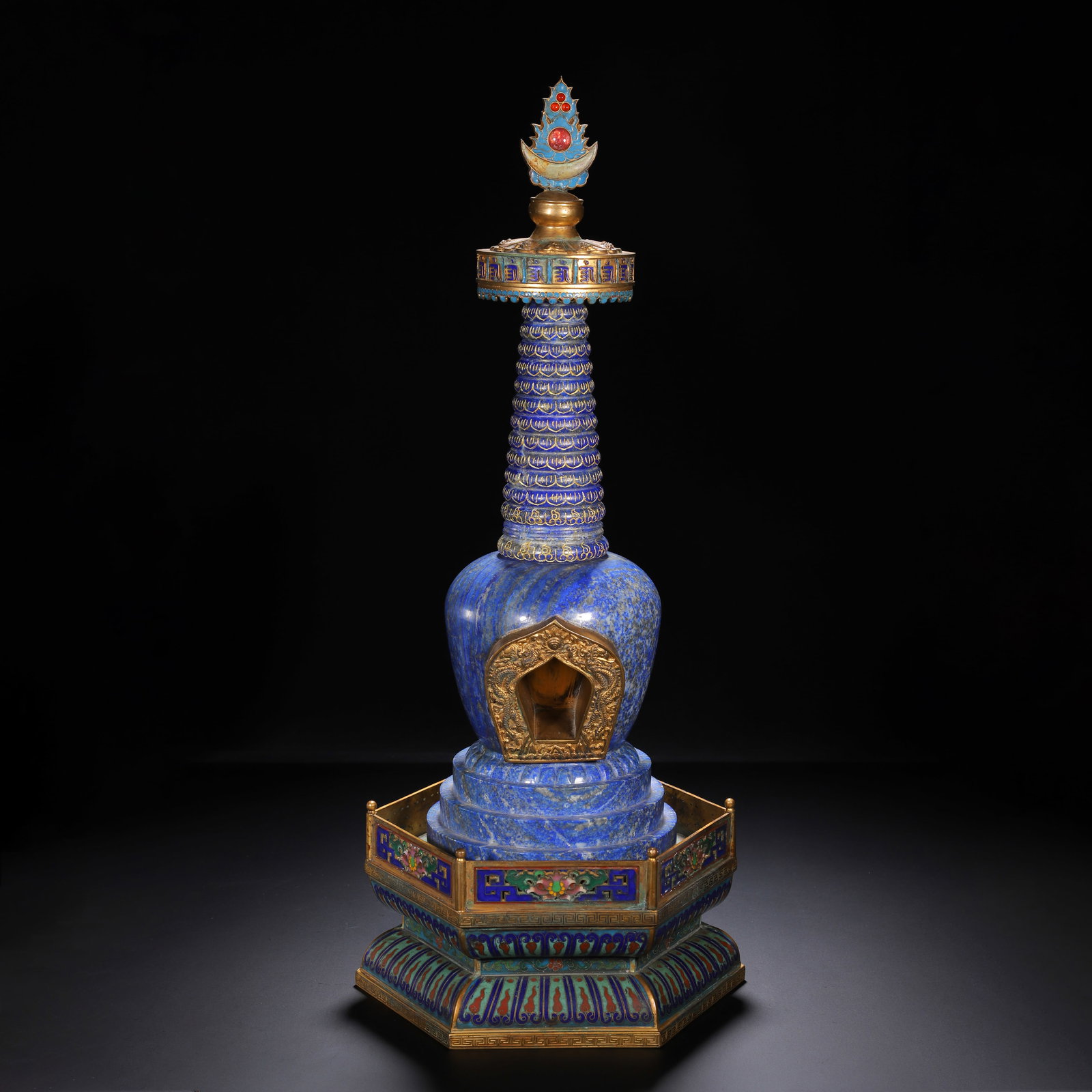 CHINESE LAPIS LAZULI STUPA SHRINE (1 of 9)