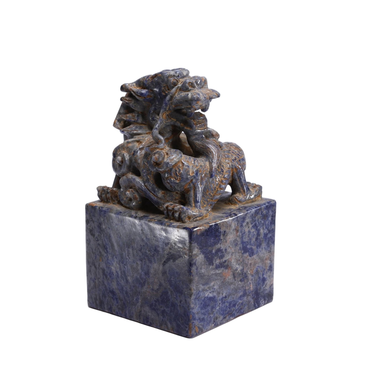 CHINESE LAPIS LAZULI DRAGON SEAL (1 of 9)