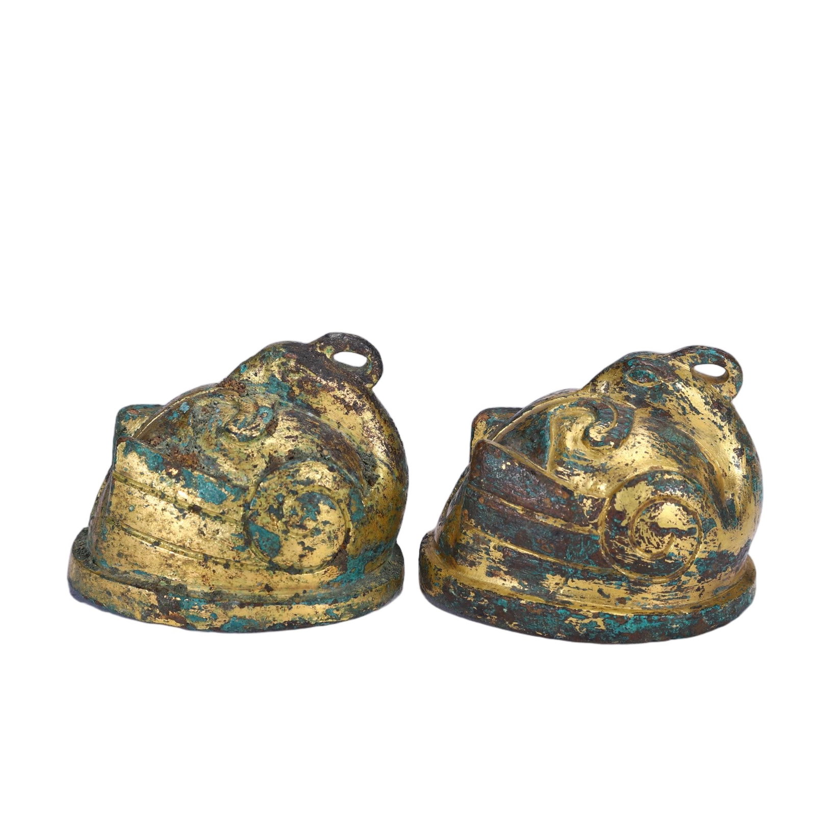 PAIR OF CHINESE GILT-BRONZE BEAST-FORM ORNAMENTS (1 of 9)
