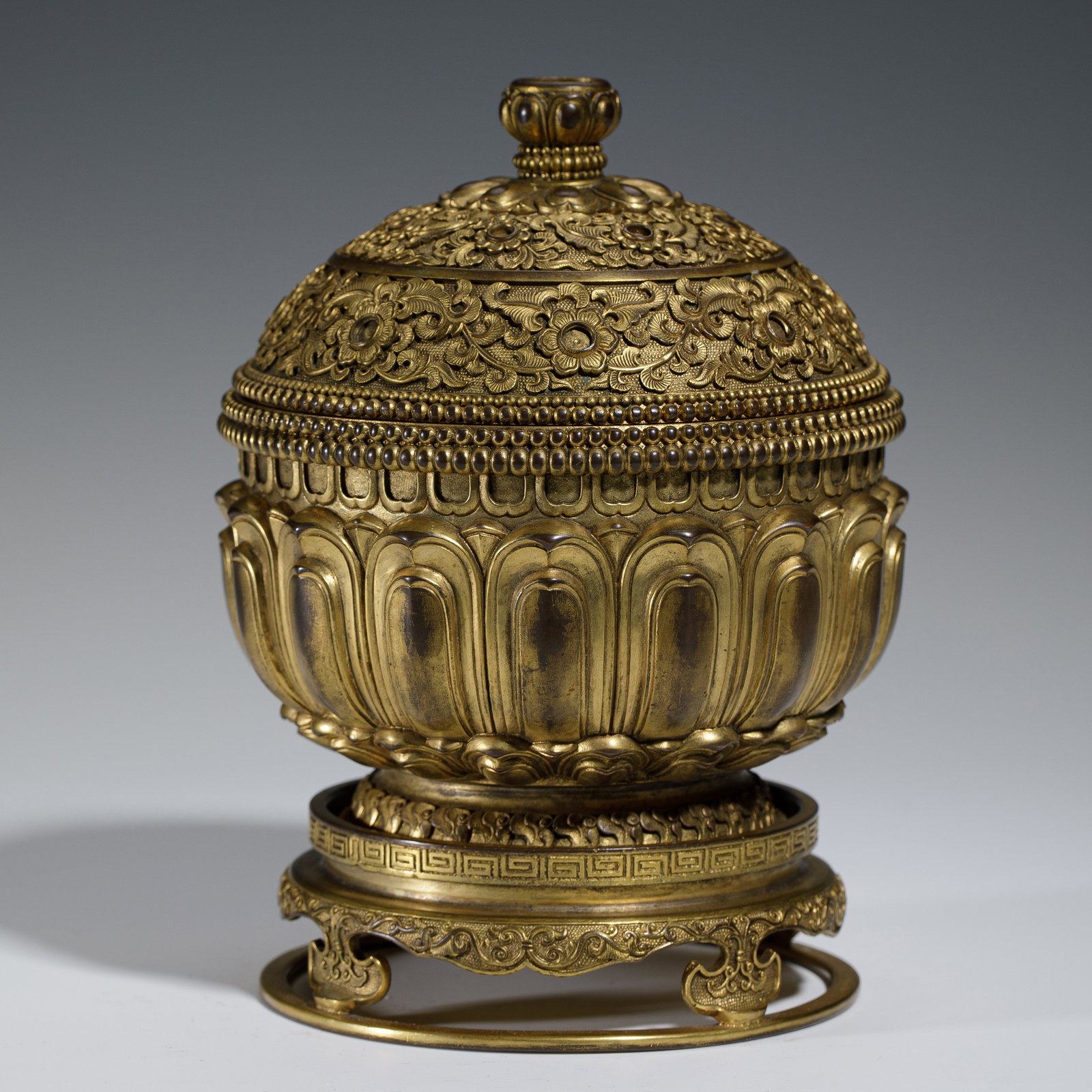 CHINESE GILT-BRONZE CENSER (1 of 6)