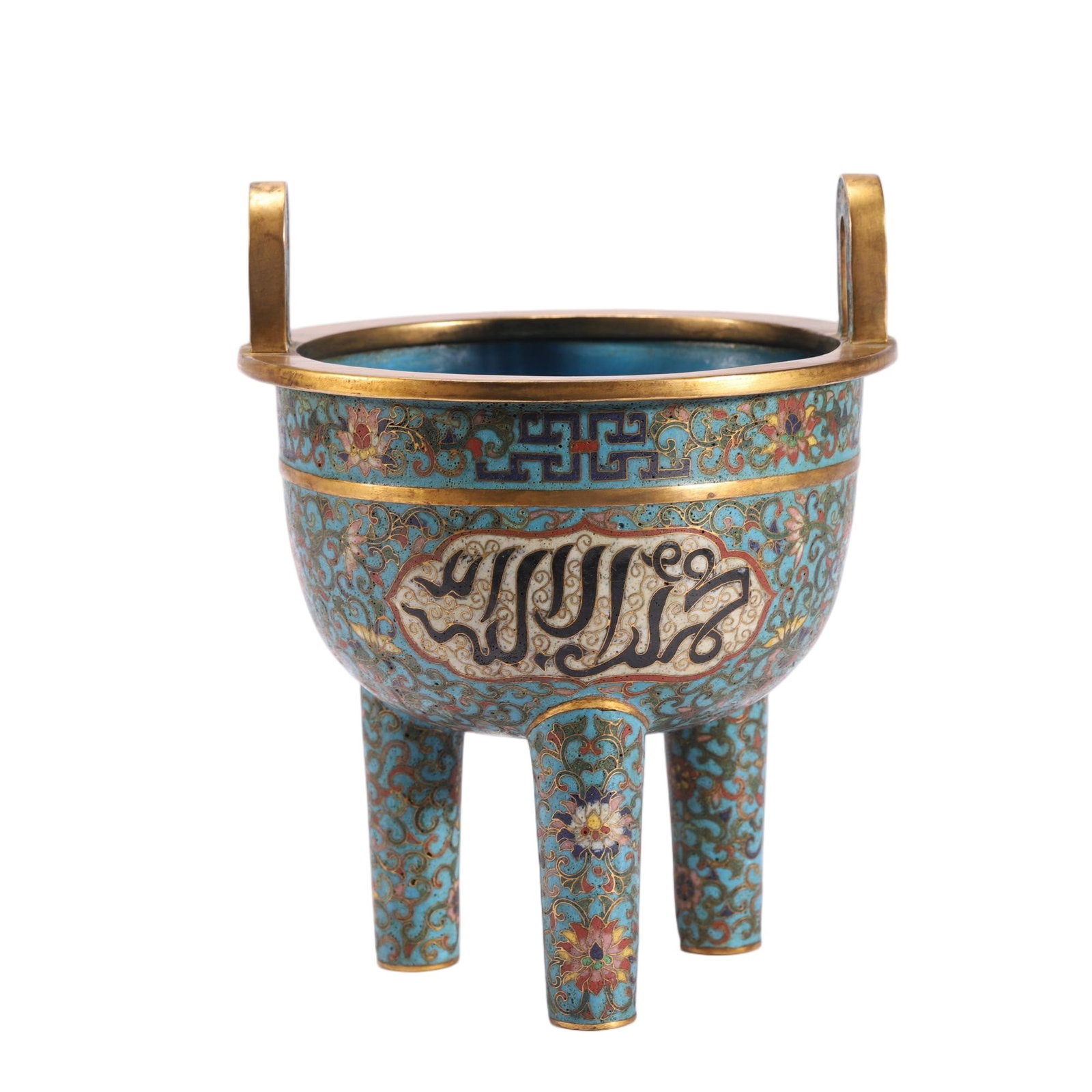 A CHINESE CLOISONNÉ ARABIC INSCRIPTION DING (1 of 6)
