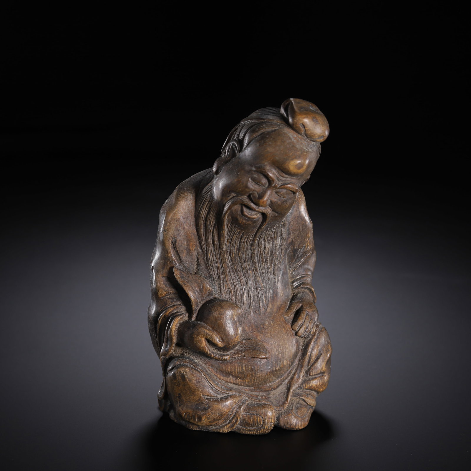 CHINESE BAMBOO CARVED SHOULAO FIGURE (1 of 9)