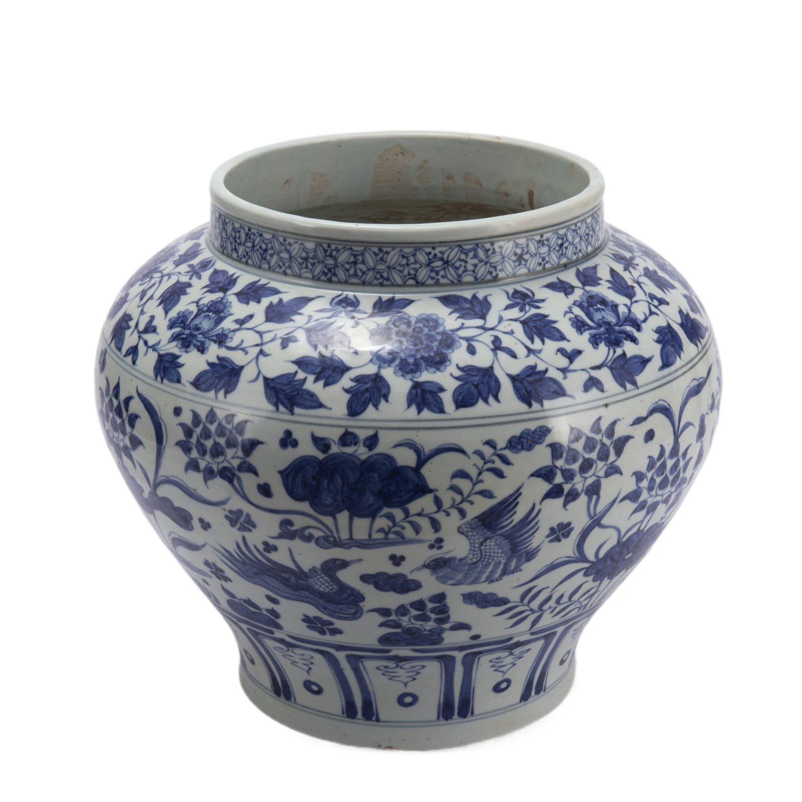 A BLUE AND WHITE PORCELAIN FLOWERS JAR,YUAN (1 of 10)